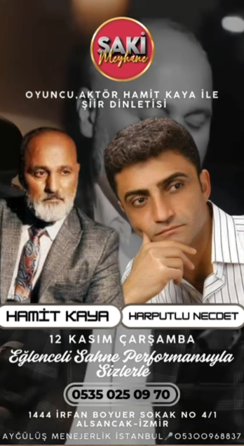 HAMİT KAYA VE HARPUTLU NECDET’TEN DUYGULARA DOKUNAN GECE: ŞİİR VE MÜZİK AYNI SAHNEDE BULUŞUYOR